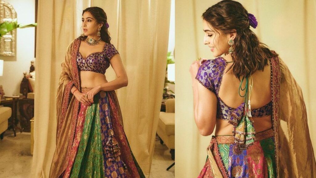 Sara Ali Khan's Heirloom Lehenga Steals the Show at Ambani Ganesh Darshan